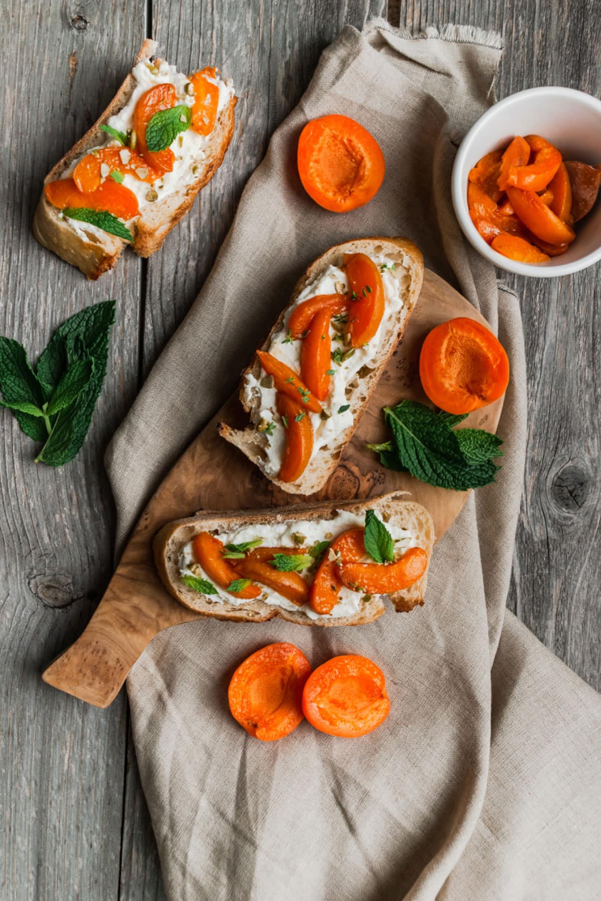 Caramelized Apricot Bruschetta | The Crooked Carrot