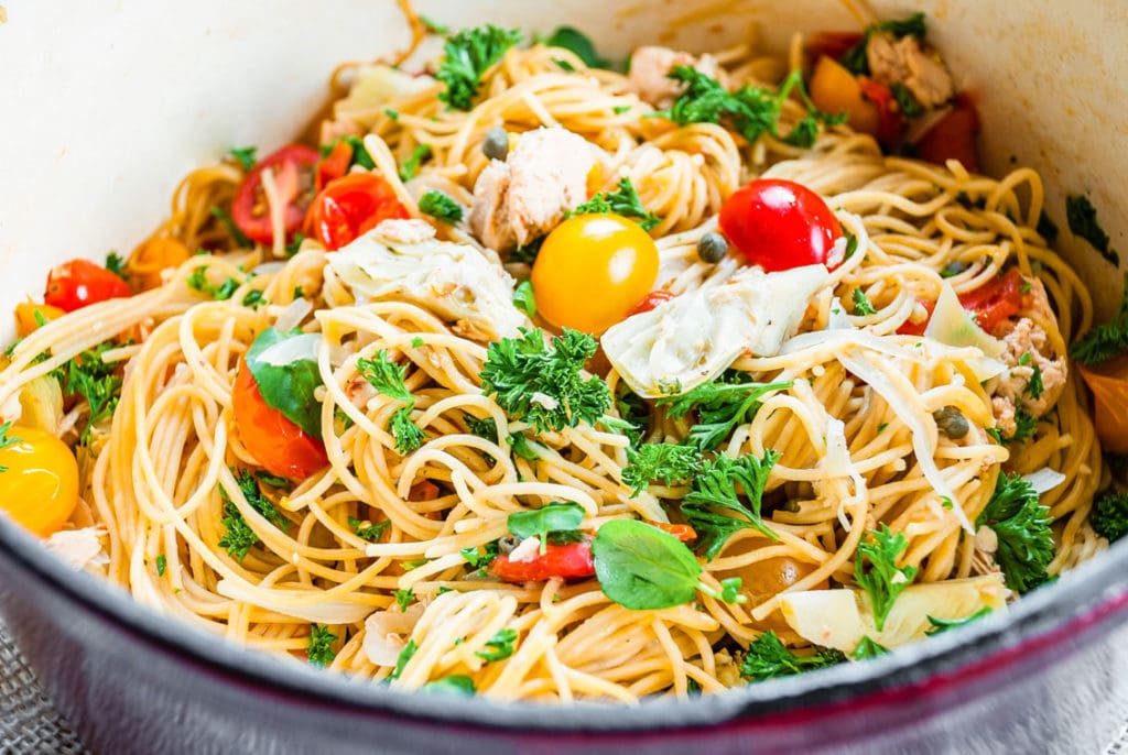 One Pot Mediterranean Pasta Recipe AdventureBlooms