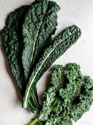 2 types of kale overhead