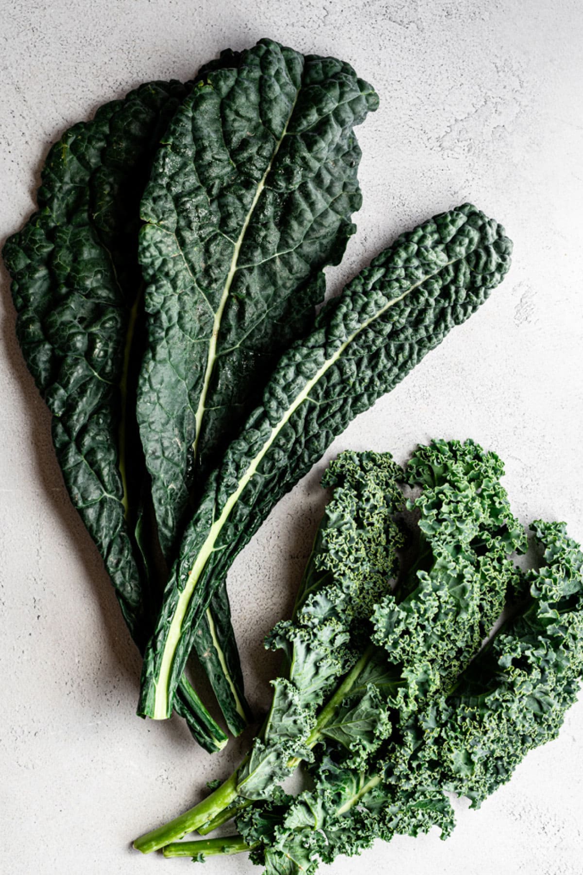 2 types of kale overhead