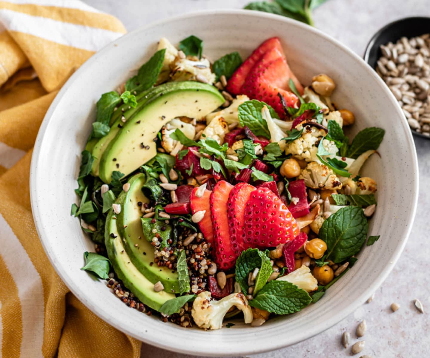Cauliflower Buddha Bowl with Crispy Chickpeas and Chard | The Crooked Carrot