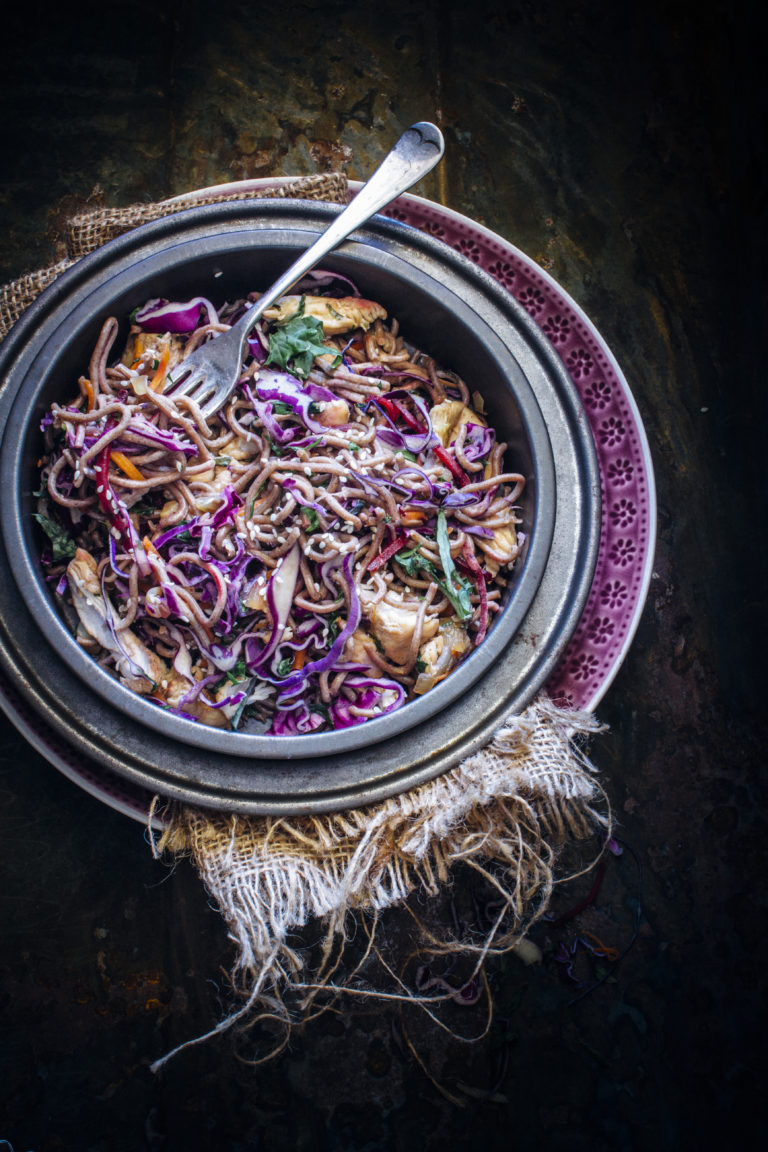 bowl of red cabbage stir fry